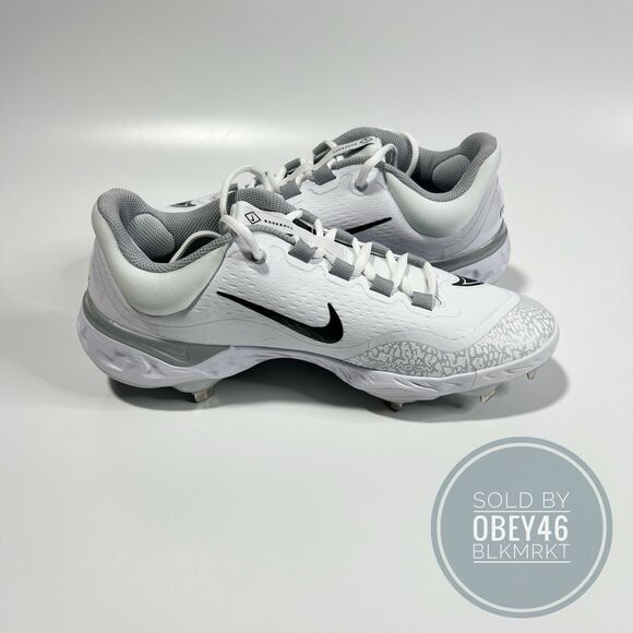 Nike Alpha Huarache Elite 4 Metal Baseball Cleats White FD2745-100 Size 10 - Picture 3 of 5